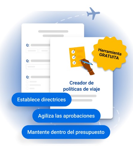 Crea f&aacute;cilmente la pol&iacute;tica de viaje
online para tu empresa